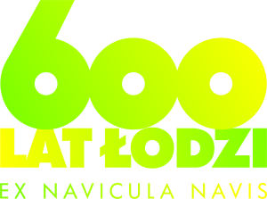 Logo z napisem 600 lat Łodzi