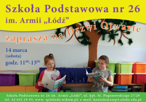 Plakat z informacją o Drzwiach Otwartych.