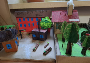 makieta przedstawiająca lekturę "Chłopcy z Placu Broni"