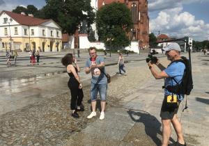 Wywiad udzielony stacji telewizyjnej POLO TV na Rynku Kościuszki w Białymstoku 