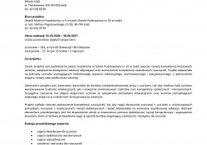 Zdjęcie dokumentu z informacjami dotyczącymi projektu